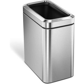 Simplehuman CW1490 Simplehuman® Steel Slim Open Top Trash Can, 6.6 Gallon, Brushed Stainless image.