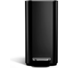Steel Rectangle Step/Pedal Trash Can, 1.3 Gallon, Black view 2