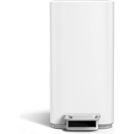 Steel Rectangle Step Pedal Trash Can, 1.3 Gallon, White view 2