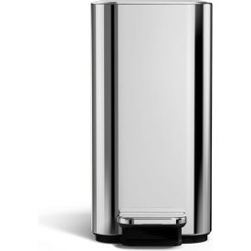 Stainless Steel Rectangle Step Pedal Trash Can, 1.3 Gallon, Polished Silver view 2
