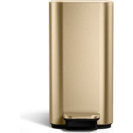 Steel Rectangle Step Pedal Trash Can, 1.3 Gallon, Gold view 2