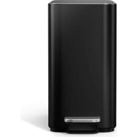 Steel Rectangle Step/Pedal Trash Can, 2.4 Gallon, Black view 2