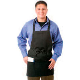 JOHN RITZENHALER CO 602PS-BK Chef Revival Bib Apron, 28X27, 3 Lower Pockets, Black image.