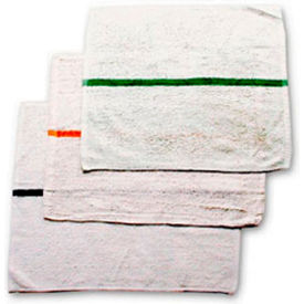 JOHN RITZENHALER CO 700BRT-BLS Striped Bar Towel, 16X19, White W/Blue Stripe - Pack of 12 image.