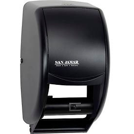 San Jamar R3500TBK San Jamar Duett Standard Tissue Dispenser, Classic, Transparent Black Pearl, R3500TBK image.