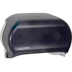San Jamar R3600TBK San Jamar Versatwin® Tissue Dispenser, Classic, Transparent Black Pearl - R3600TBK image.