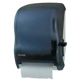 San Jamar® Lever Roll Towel Dispenser with Auto Transer - Black - T1100TBK 