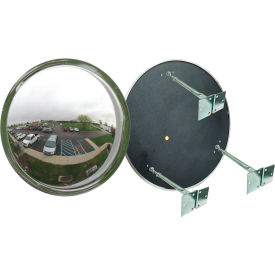 DomeVex® Round Convex Mirror Indoor/Outdoor 24"" Dia. 180° Viewing Angle 3 Brackets