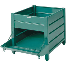 WorkingTainer Steel Container, 38"L x 46"W x 31"H, 4000 lb. Cap., Vista Green view 2