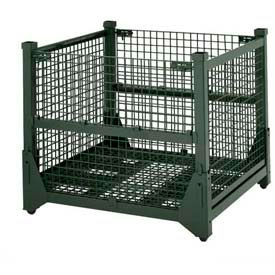 Steel King HF4WM454842VG Hold 'N Fold Collapsible Containers, Wire Mesh, 4000 Lb Cap