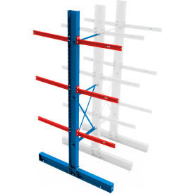 Global Industrial B2366077 Global Industrial™ Double Sided I-Beam Cantilever Rack Add-On, 144" Upright & 48" Brace Kit image.