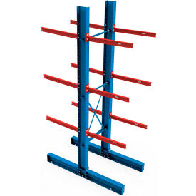 Global Industrial B2366074 Global Industrial™ Double Sided I-Beam Cantilever Rack Starter, 144" Upright & 72" Brace Kit image.