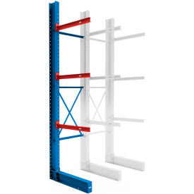 Global Industrial B2366083 Global Industrial™ Single Sided I-Beam Cantilever Rack Add-On, 144" Upright & 48" Brace Kit image.