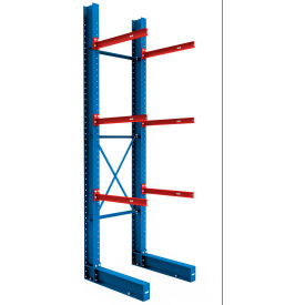 Global Industrial B2366085 Global Industrial™ Single Sided I-Beam Cantilever Rack Starter, 144" Upright & 48" Brace Kit image.