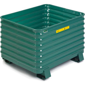 Stackable Steel Container, 34"L x 42"W x 29"H, 4000 lb Capacity, Vista Green view 2