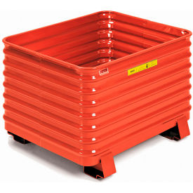 Steel King® Stackable Steel Container 42"L x 50"W x 29"H 4000 lb. Capacity Poppy Orange 