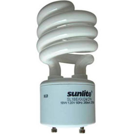 Sunshine Lighting 00660-SU Sunlite® 00660-SU SL18/E/GU24/27K 18W GU24 Spiral CFL Light Bulb, GU24 Base, Warm White image.