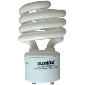 Sunshine Lighting 00665-SU Sunlite® 00665-SU SL23/E/GU24/27K 23W GU24 Spiral CFL Light Bulb, GU24 Base, Warm White image.