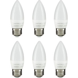 Sunshine Lighting 41380-SU Sunlite® LED B11 Bulb, 120V, 7W, 500 Lumens, Medium Screw Base, 2700K, 80 CRI, White, Pack of 6 image.
