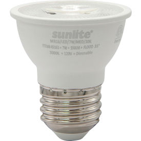 Sunshine Lighting 45163-SU Sunlite® LED MR16 Bulb, 120V, 7W, 500 Lumens, Medium Screw Base, 3000K, Warm White, Pack of 6 image.