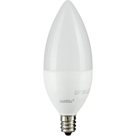 Sunshine Lighting 80778-SU Sunlite® LED B11 Bulb, Frosted Torpedo Tip, 120V, 4.5W, Candelabra Screw Base, Warm White image.