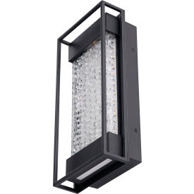 Sunshine Lighting 81038-SU Sunlite® LED Crystal Wall Sconce Light Fixture, 10W, 800 Lumens, 80 CRI, 12" Size, Black image.