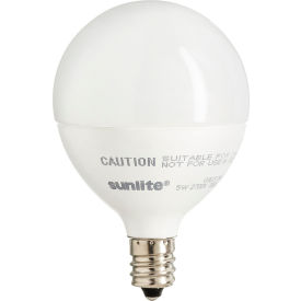 Sunshine Lighting 82041-SU Sunlite® G16.5 LED Light Bulb, Candelabra Base, 5W, 350 Lumens, 3000K, Warm White, Pack of 6 image.
