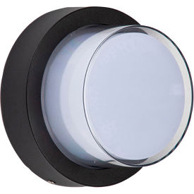 Sunshine Lighting 85104-SU Sunlite® LED Round Modern Outdoor Wall Sconce Light Fixture, 12W, 850 Lumens, 90 CRI, Black image.