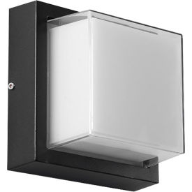 Sunshine Lighting 85110-SU Sunlite® LED Square Modern Outdoor Wall Sconce Light Fixture, 12W, 850 Lumens, 90 CRI, Black image.