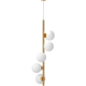 Ambiate Arano Linear Globe Pendant Light Fixture G9 Base 15W Gold