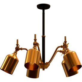 Ambiate Direttore Chandelier Light Fixture 5 Medium E26 Base Sockets 40W 120V Black/Gold