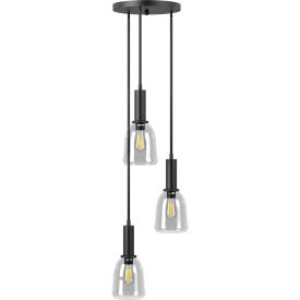 Ambiate Talia Trio Linear Pendant Light Fixture E26 Base 40W Black