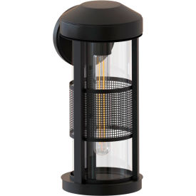 Ambiate Erma Lantern Style Outdoor Wall Sconce Light Fixture E26 Medium Base 40W Black