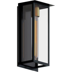 Ambiate Elise Modern Outdoor Wall Sconce Light Fixture E26 Medium Base 40W Black/Gold