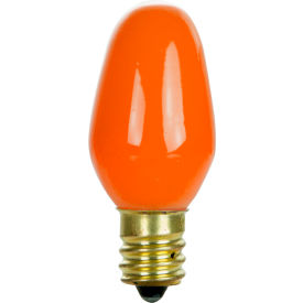Sunlite® Incandescent Bulb with E12 Candelabra Base 7W 120V Orange Pack of 12