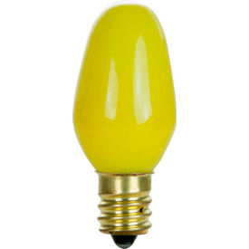 Sunlite® Incandescent Bulb with E12 Candelabra Base 7W 120V Yellow Pack of 12