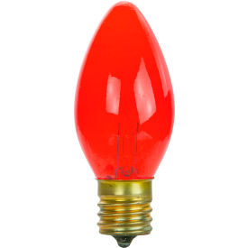 Sunlite® Incandescent Bulb with E17 Intermediate Base 7W 120V Transparent Red Pack of 25