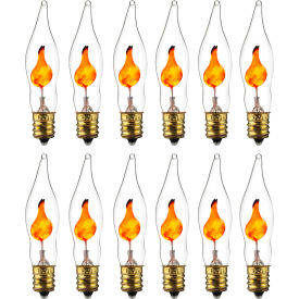 Sunlite® Incandescent Chandelier Bulb with E12 Candelabra Base 3W 120V Clear Pack of 12