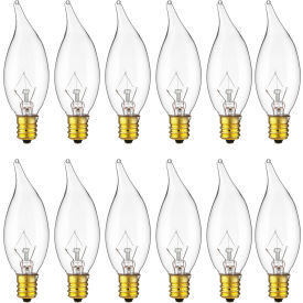 Sunlite® Incandescent Chandelier Bulb with E12 Candelabra Base 25W 120V White Pack of 12