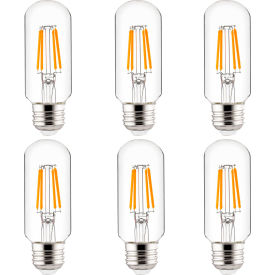 Sunlite® LED T12 Filament Light Bulb E26 Base 3W 350 Lumens 2700K Warm White Pack of 6