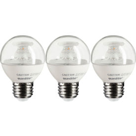 Sunlite® LED G16 Clear Globe Light Bulb E26 Base 7W 500 Lumens 2700K Warm White Pack of 3