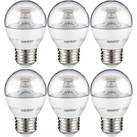 Sunlite® LED G16 Clear Globe Light Bulb E26 Base 7W 500 Lumens 2700K Warm White Pack of 6