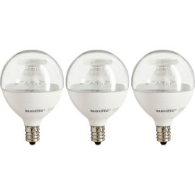 Sunlite® LED G16.5 Clear Globe Light Bulb E12 Base 5W 350 Lumens 27K Warm White Pack of 3