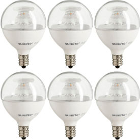 Sunlite® LED G16.5 Clear Globe Light Bulb E12 Base 5W 350 Lumens 27K Warm White Pk of 12