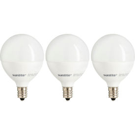 Sunlite® LED G16.5 Frosted Globe Light Bulb E12 Base 5W 350 Lumens 27K Warm White Pk of 3