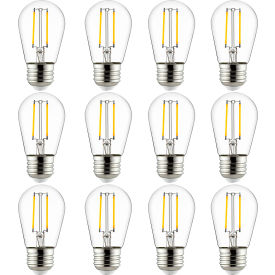 Sunlite® LED S14 String Filament Light Bulb E26 Base 2W 200 Lumens 2200K Amber Pack of 12