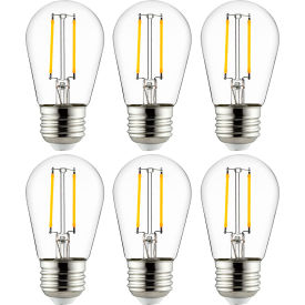 Sunlite® LED S14 Filament Light Bulb E26 Base 2W 200 Lumens 2700K Warm White Pack of 6