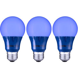 Sunlite® LED A19 Colored Light Bulb E26 Base 3W 45 Lumens Blue Pack of 3