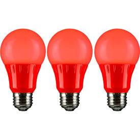 Sunlite® LED A19 Colored Light Bulb E26 Base 3W 100 Lumens Red Pack of 3