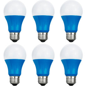 Sunlite® LED A19 Colored Light Bulb E26 Base 3W 45 Lumens Blue Pack of 6